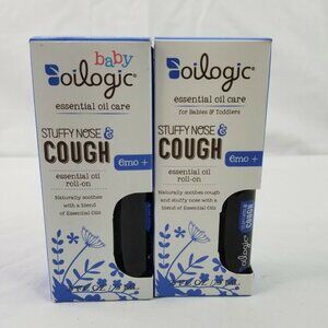 2 Pk Baby Oilogic Essential Oil Care Stuffy Nose & Cough Roll On .3 fl oz ea
